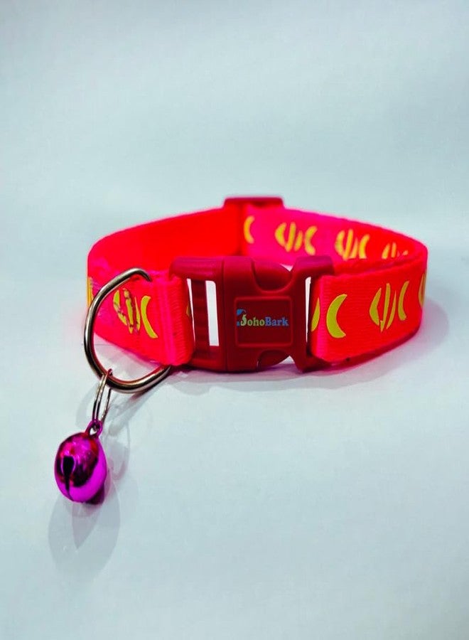 BohoBarkPink Fish Design Cat Collars Quick Release,Reflective Cat Collars with Bells and Safety Release,Adjustable - Image 1